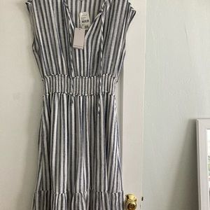 Blue and white linen dress. Rails from Nordstrom